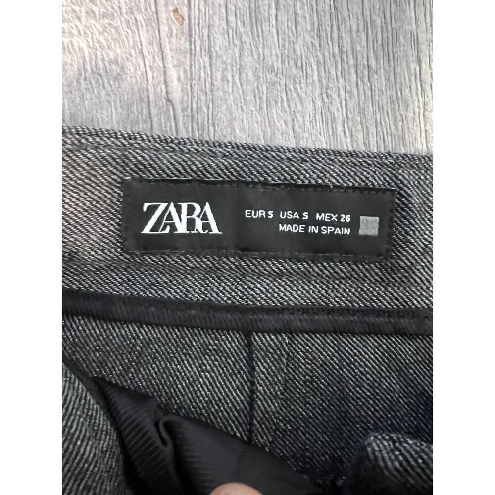ZARA Dress Pants Women Small Gray Straight Leg Work Office Career Trousers - Picture 4 of 8